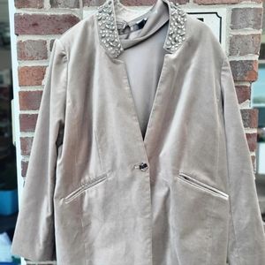 Chicos 2 piece jacket and shirt velour